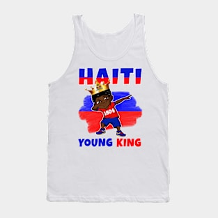 Haiti Young King Haiti Flag Melanin for Black Boys Kids Tank Top